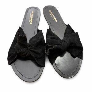 Fashion Nova Elegant Black Bow Sandals